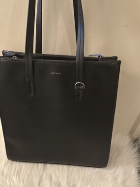 Matt & Nat Live Beautifully Black Vegan Leather Tote Purse Bag